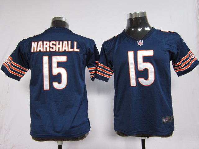 Nike Youth NFL Chicago Bears 15 Marshall blue Game jersey